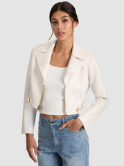 ALICE AND OLIVIA YARDLEY VEGAN LEATHER JACKET