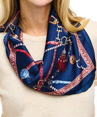 GS HORSEBIT CHAIN & TASSEL PRINT BANDANA