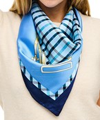 GS CHAIN PLAID SILKY BANDANA SCARF