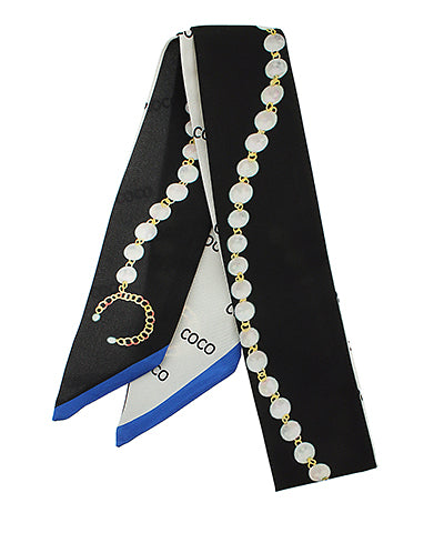 GS PEARL CHAIN PRINT TWILLY SCARF