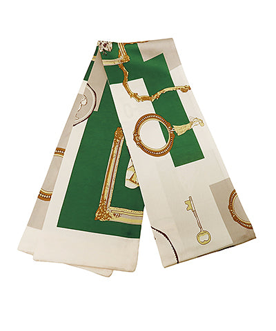 GS KEY AND FRAME PRINT NARROW SCARF