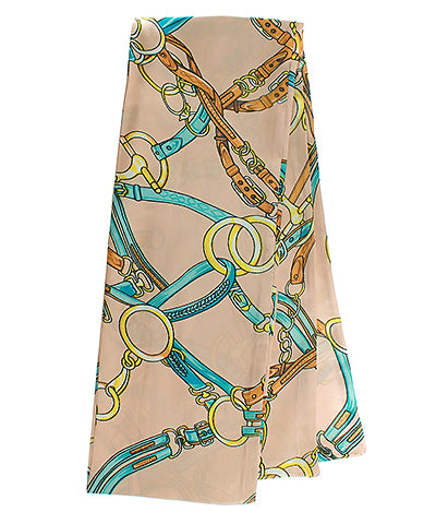 GS HORSEBIT PRINT NARROW SCARF