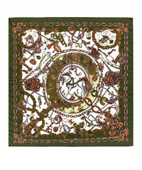 GS HORSE AND CHAIN PRINT SILKY BANDANA