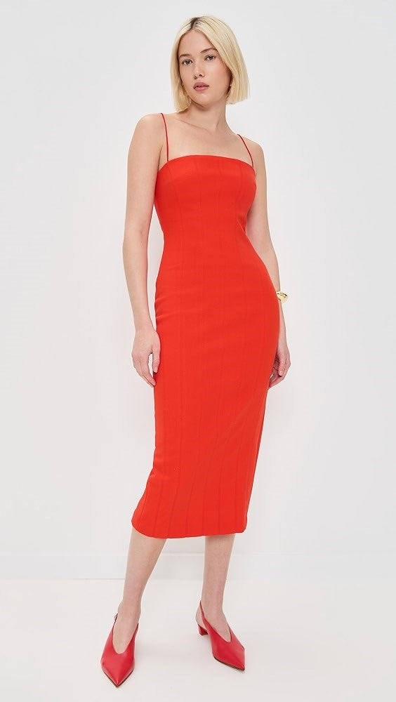 misha orange dress MISHA - Greta Midi Dress
