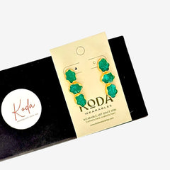KODA DRUZY 3 STONE DROP EARRING
