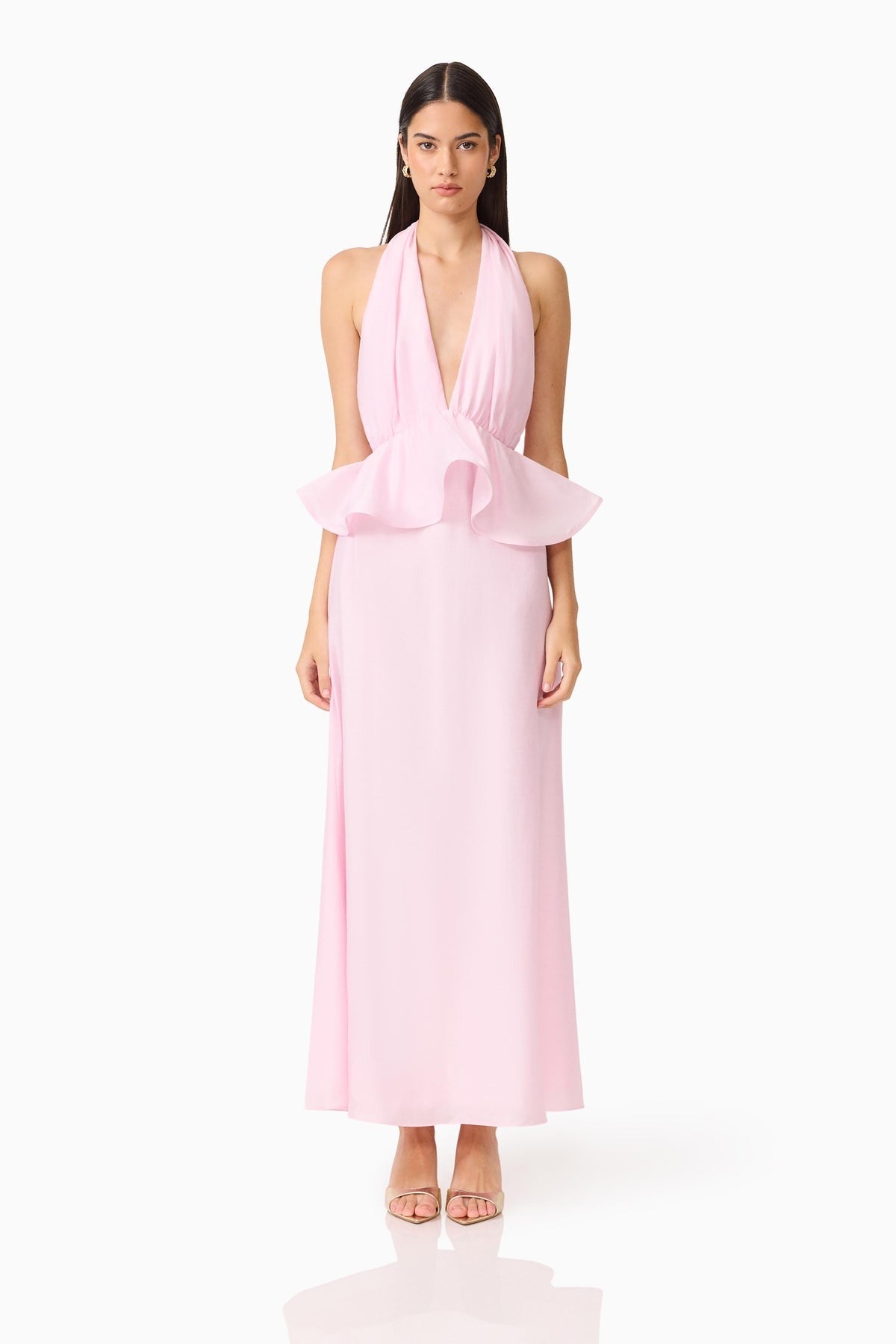ELLIATT FIORINA HALTER NECK PEPLUM GOWN