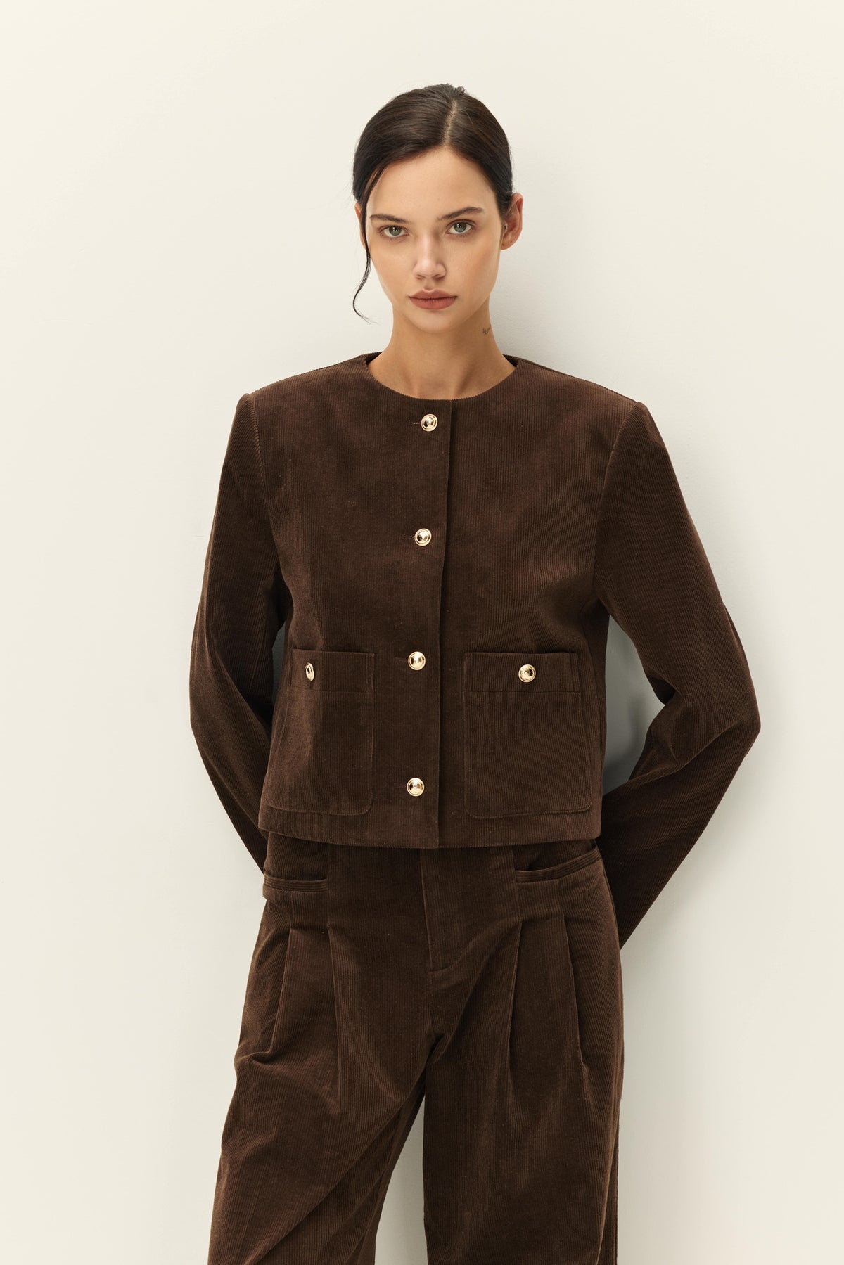 ELODIE JULIETTE CROPPED CORDUROY JACKET