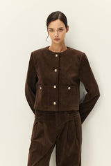 ELODIE JULIETTE CROPPED CORDUROY JACKET
