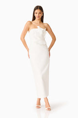 ELLIATT LAURENTIA STRAPLESS COLUMN MIDI DRESS