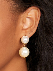 ZENZII DOUBLE PEARL DROP EARRING