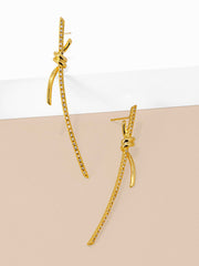 ZENZII PAVE KNOTTED CRISS CROSS DROP EARRING