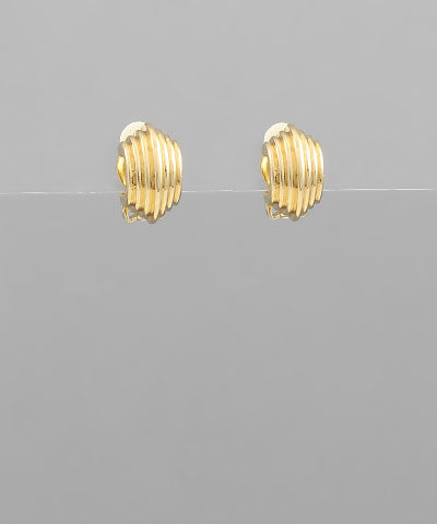 GS TEXTURED METAL CLIP EARRING
