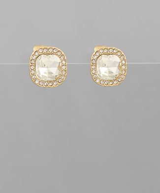 GS CUSHION CUT CLIP ON EARRING