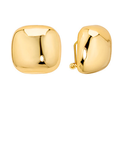 GS SQUARE DOME SHAPE CLIP EARRING