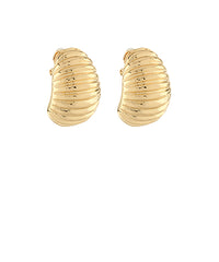 GS RIBBED DOME SHAPE CLIP ON EARRING