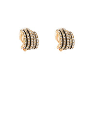 GS PAVE CURVED CRYSTAL BAR CLIP EARRINGS