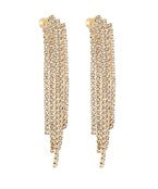 GS PAVE CRYSTAL FRINGE CLIP EARRING