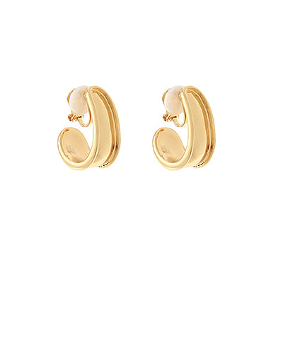 GS TEXTURED ORGANIC CLIP ON HOOPS