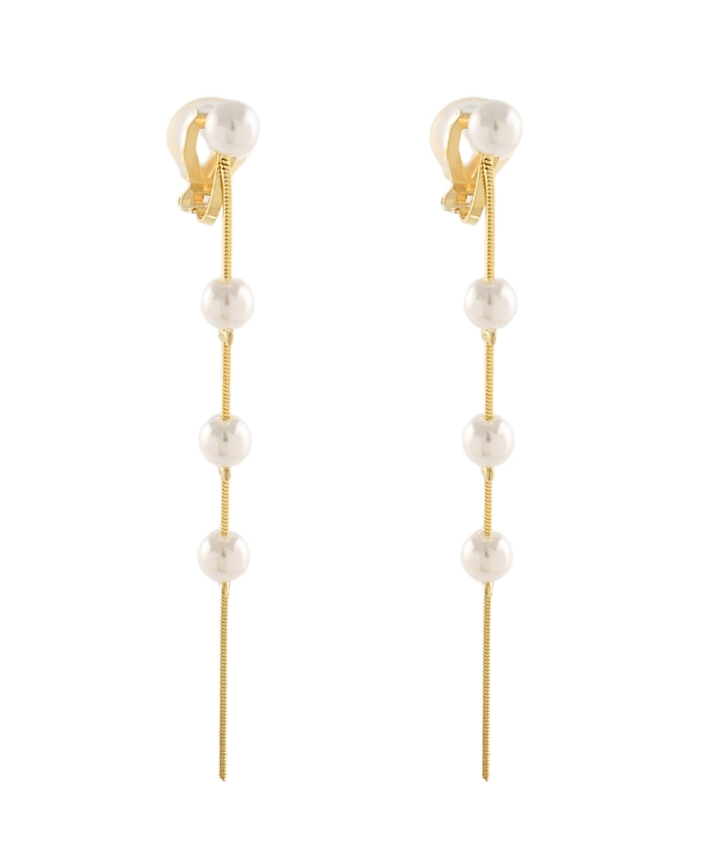 GS PEARL STATION CLIP ON EARINGS
