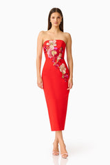 ELLIATT FLEURISCA COLUMN MIDI DRESS