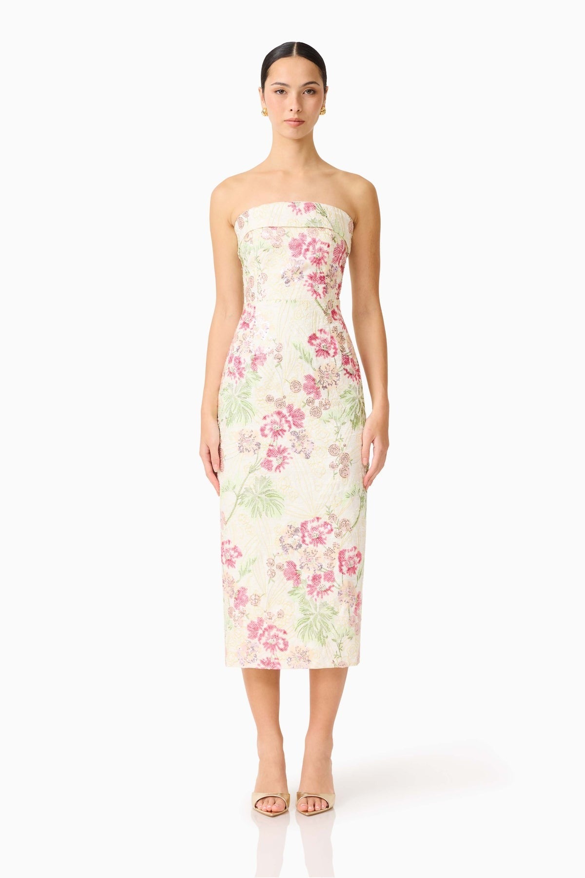 ELLIATT GRETA STRAPLESS MIDI DRESS