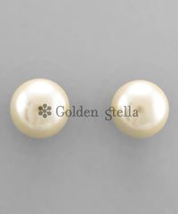 GS ROUND 12 MM PEARL POST EARRING