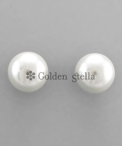 GS ROUND 12 MM PEARL POST EARRING