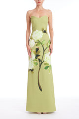 BADGLEY MISCHKA STRAPLESS PLACEMENT GOWN