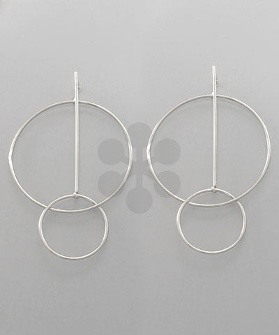 GOLDEN STELLA CHAINED AND RING BAR EARRINGS