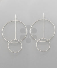 GOLDEN STELLA CHAINED AND RING BAR EARRINGS