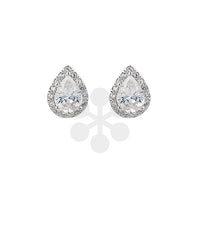 CZ T DROP STUD EARRINGS
