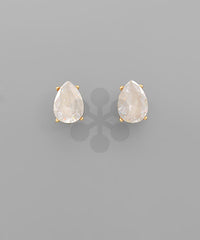 CZ T DROP CRYSTAL EARRINGS
