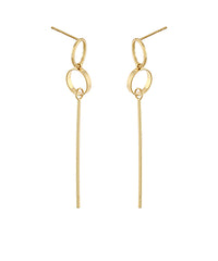 GS BRASS CIRCLE LINKED BAR EARRINGS