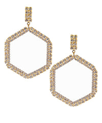 GS CRYSTAL HEXAGON EARRINGS