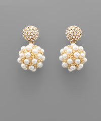 GS FIREBALL & PEARL BALL EARRI