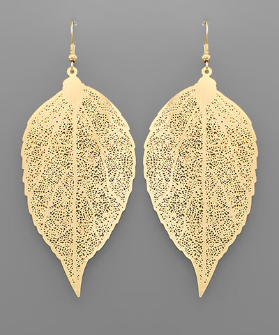 GS GOLDEN LEAF EARRING