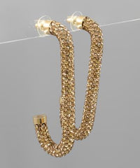 GS PAVE CURVED ROW EARRINGS