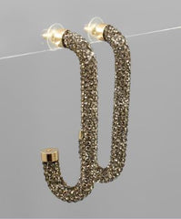 GS PAVE CURVED ROW EARRINGS