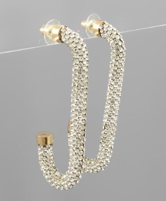 GS PAVE CURVED ROW EARRINGS