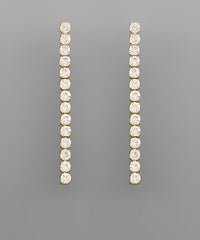 GS 3MM CZ ROW DROP EARRING