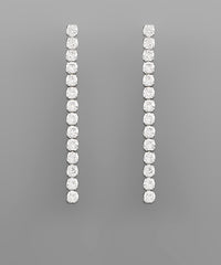 GS 3MM CZ ROW DROP EARRING