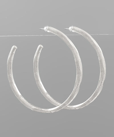 GS 55MM HAMMERED HOOP EARRING