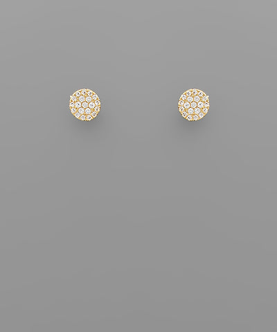 GS CZ MINI DISK EARRINGS