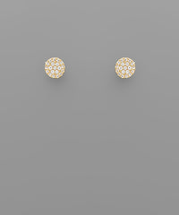 GS CZ MINI DISK EARRINGS