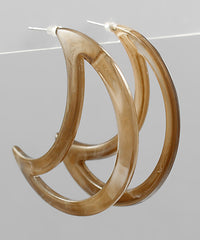 GS MOON RESIN HOOP EARRING