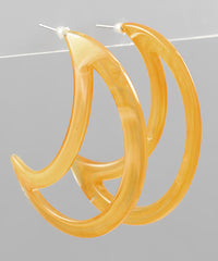 GS MOON RESIN HOOP EARRING