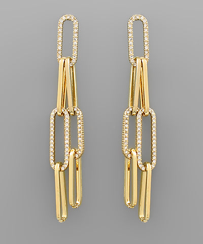 GS STACKED CHAIN EARRING