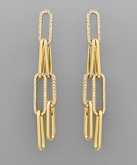 GS STACKED CHAIN EARRING