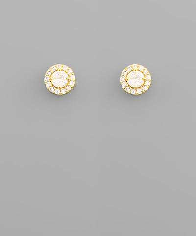 GS CZ GOLD SIPPED CRYSTAL STUDS