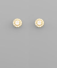 GS CZ GOLD SIPPED CRYSTAL STUDS